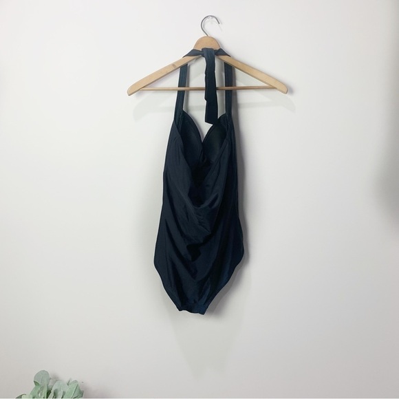 [Disney Parks] Black Ruched Halter Neck One Piece Swimsuit - Picture 6 of 9